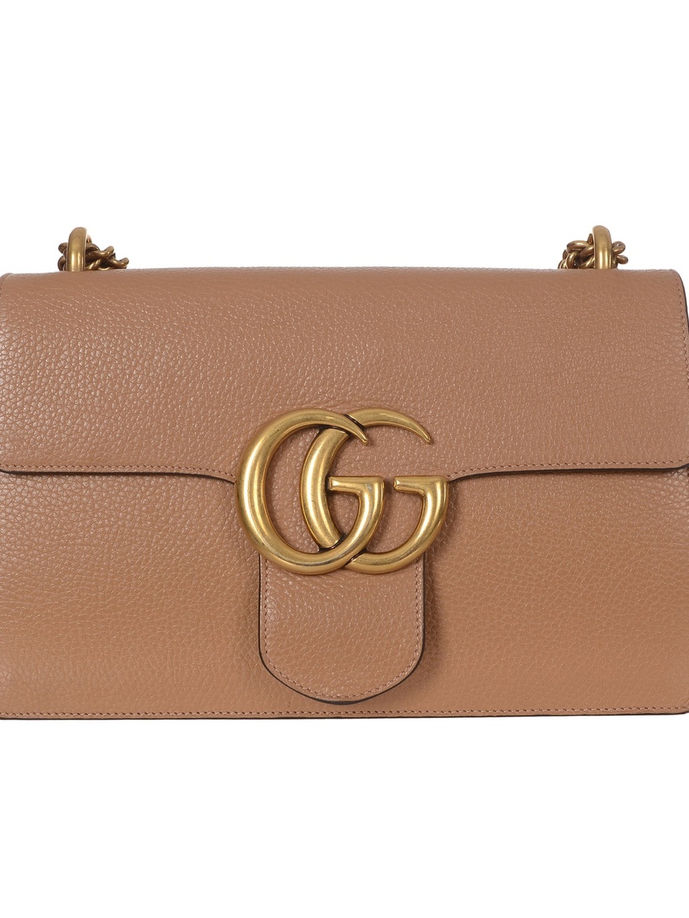 ♥️Gucci Taupe Leather Shoulder Bag with Gold Double GG Crossbody Bag♥️